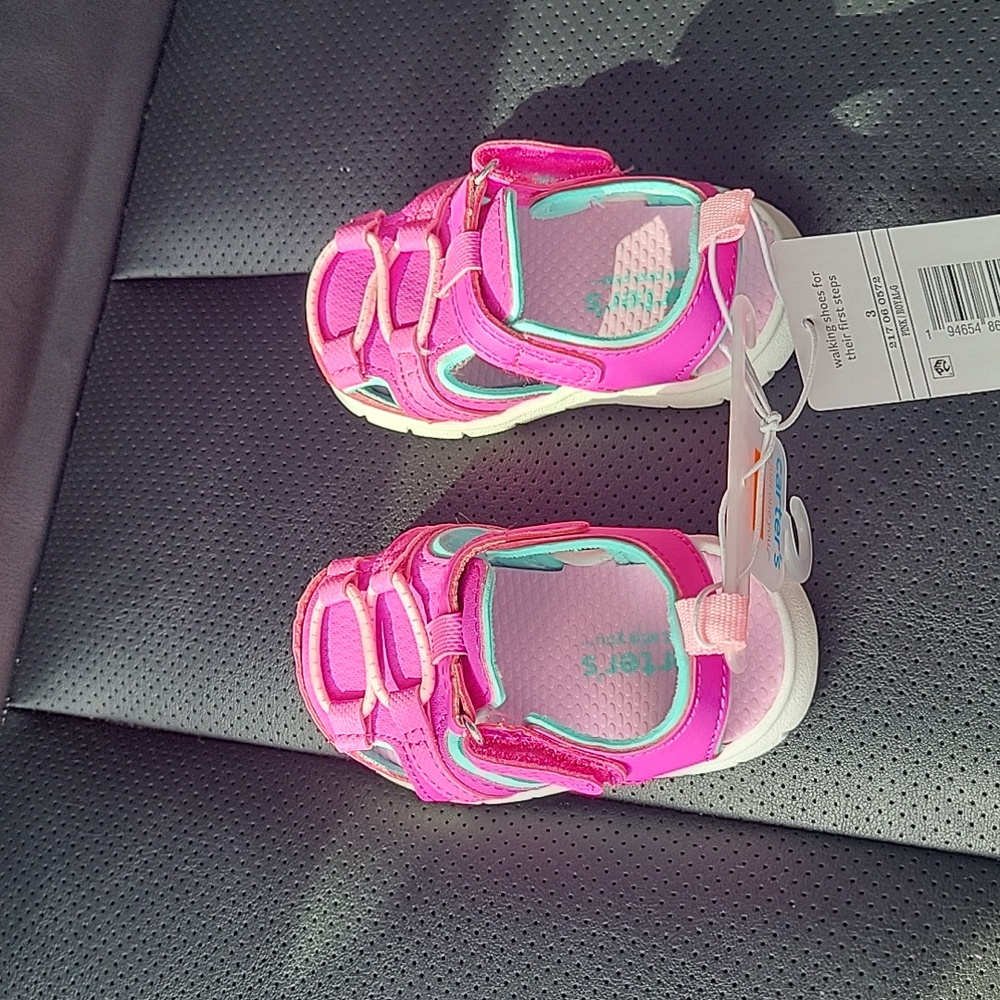 Carters Just One You Baby royal first walker sandals- Pink, size 3